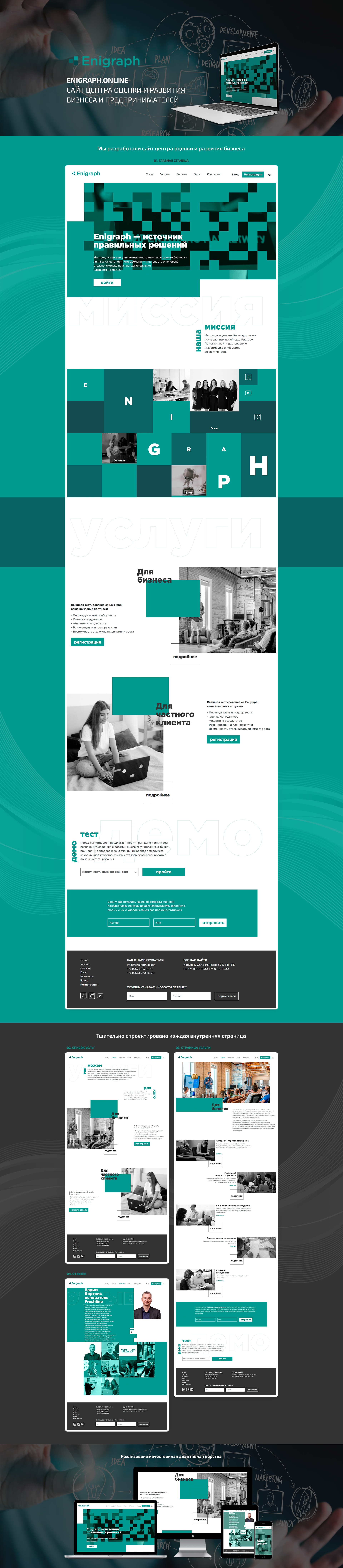 Розробка нового сайту для центру оцінки та розвитку бізнесу Enigraph