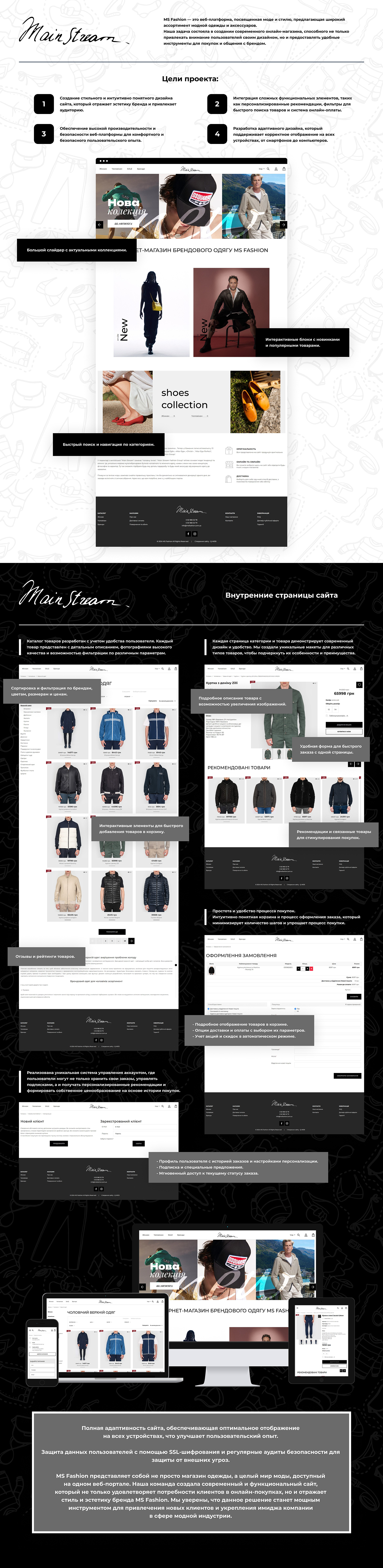 Разработка интернет-магазина брендовой одежды Main Stream Fashion