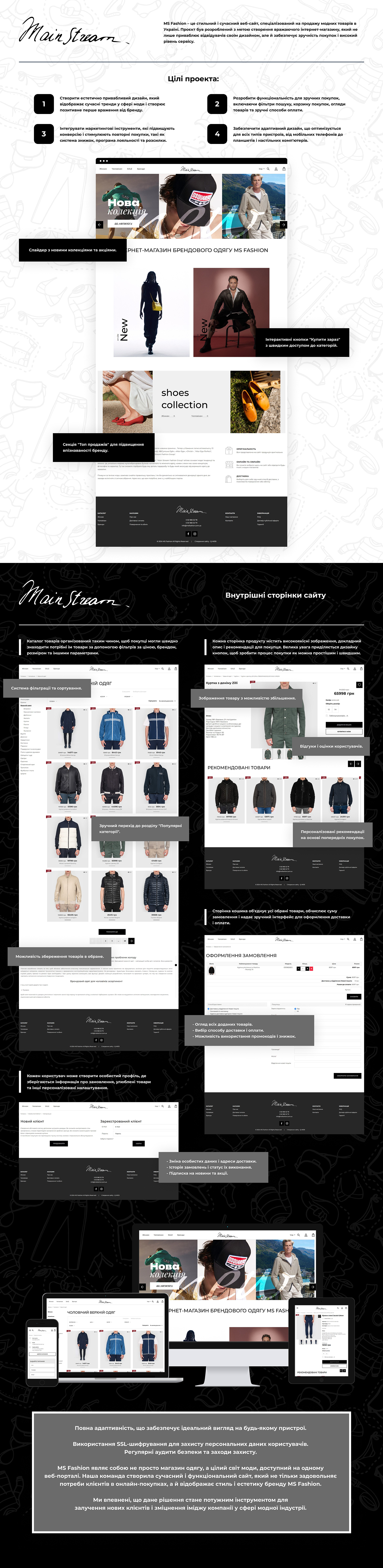 Розробка інтернет-магазину брендового одягу Main Stream Fashion